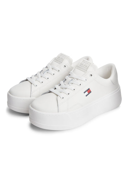 Sneakers donna Tommy Jeans Cupsole LTH bianche in pelle