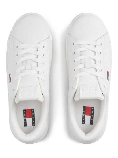 Sneakers donna Tommy Jeans Cupsole LTH bianche in pelle