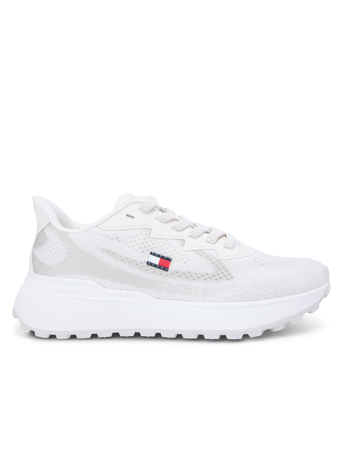 Tommy j. sporty knit sneakers da donna bianco