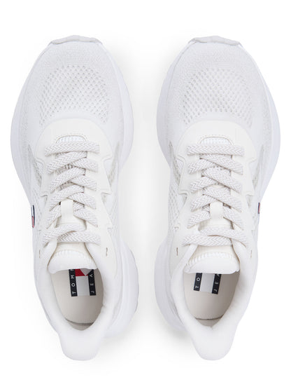 Tommy j. sporty knit sneakers da donna bianco