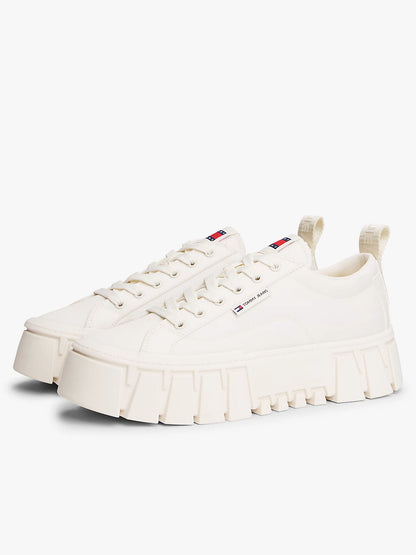Tommy Jeans Flatform Chunky, sneakers platform crema da donna