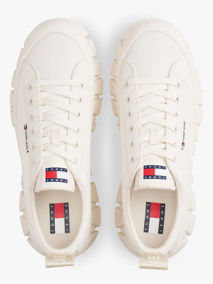 Tommy Jeans Flatform Chunky, sneakers platform crema da donna