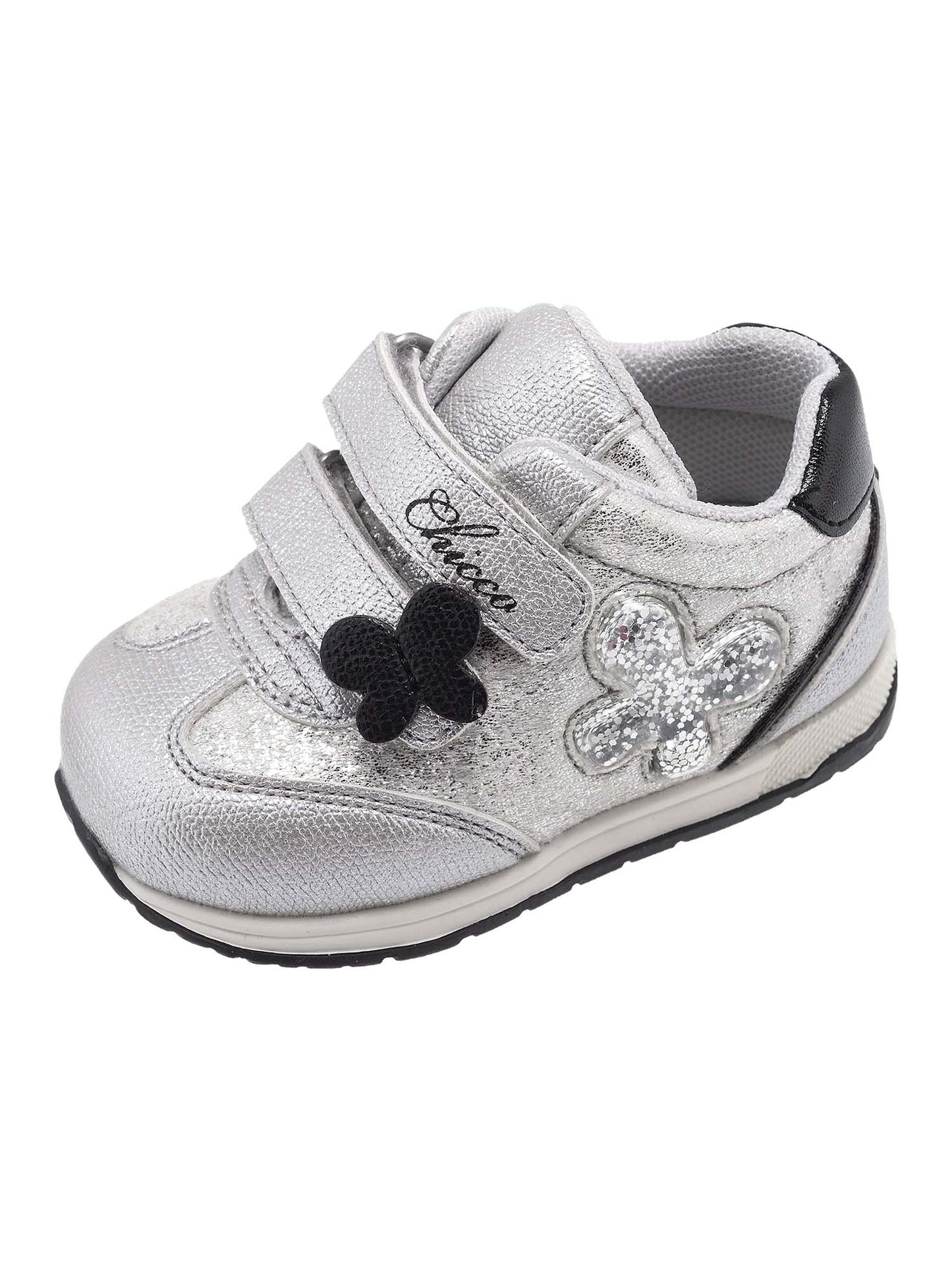 SNEAKERS CON STRAP GIANDA CHICCO BAMBINA ARGENTO