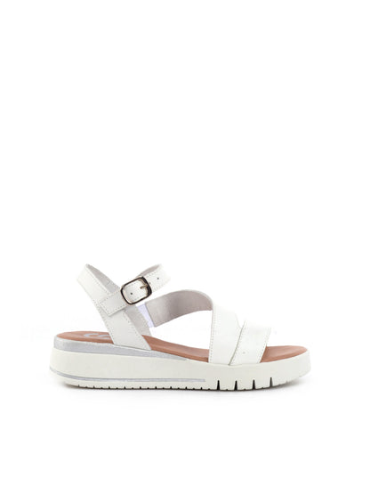 Shoelab sandali bianchi da donna con cinturino regolabile