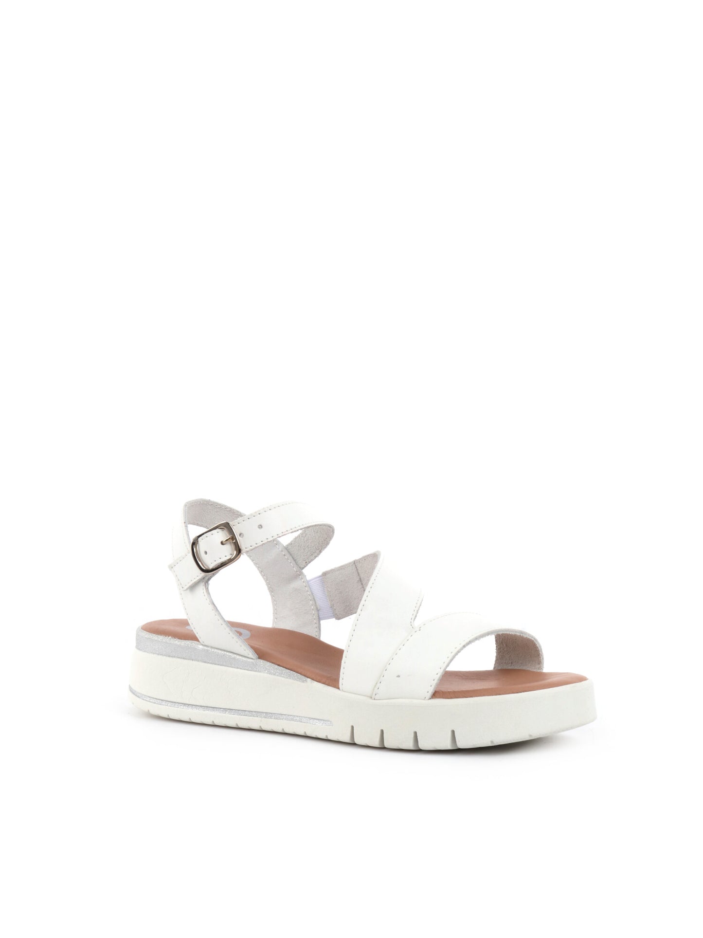 Shoelab sandali bianchi da donna con cinturino regolabile