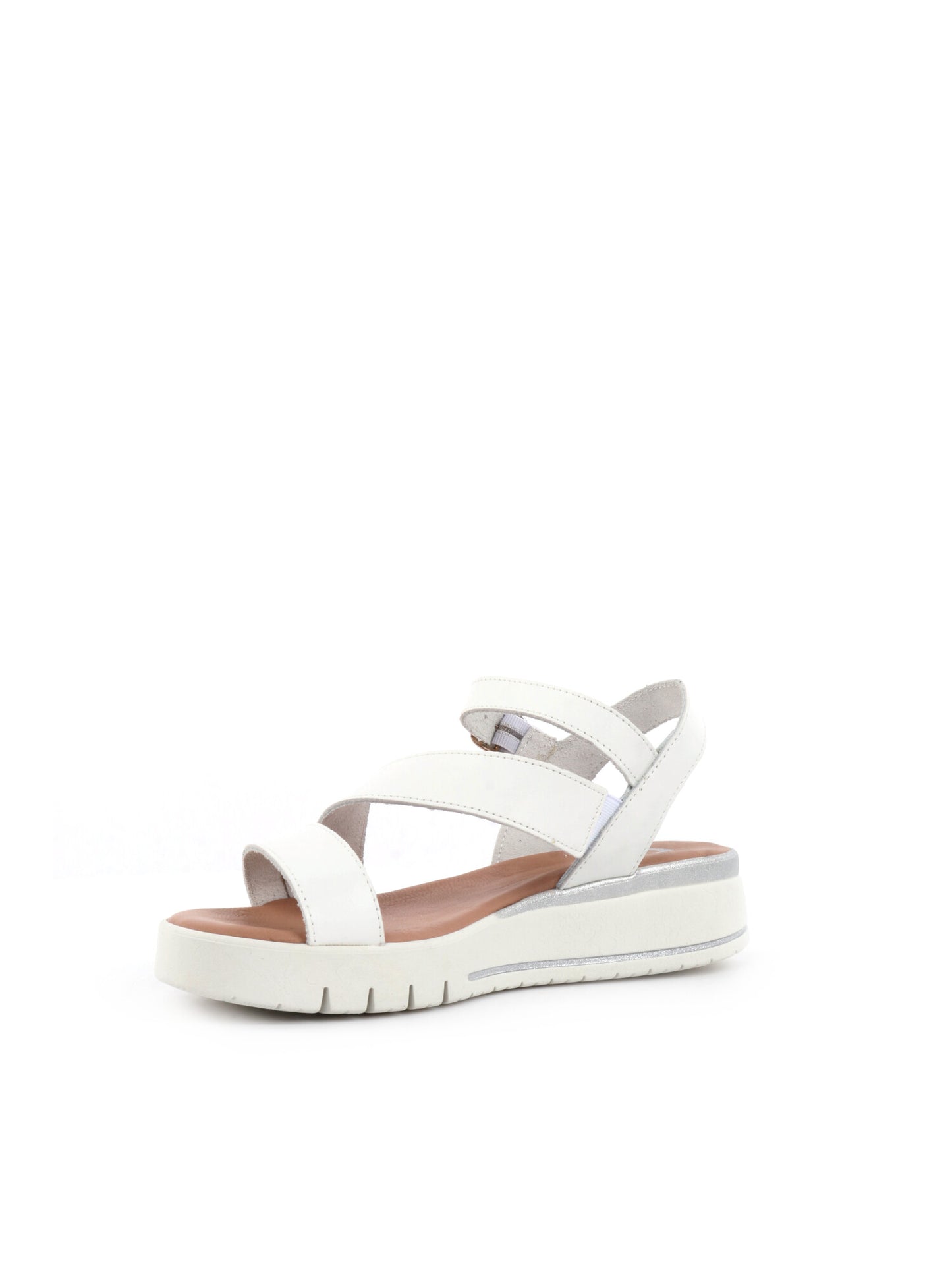 Shoelab sandali bianchi da donna con cinturino regolabile