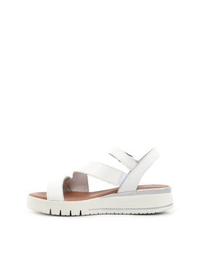 Shoelab sandali bianchi da donna con cinturino regolabile