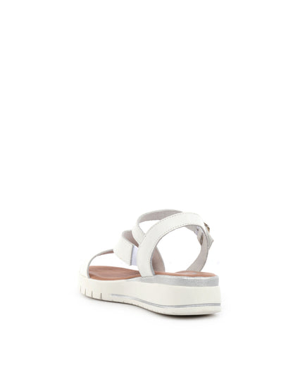 Shoelab sandali bianchi da donna con cinturino regolabile