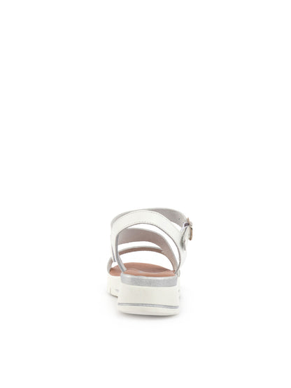 Shoelab sandali bianchi da donna con cinturino regolabile