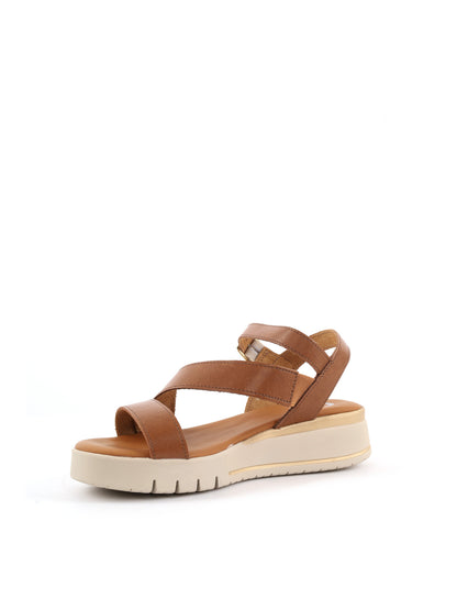 Shoelab sandalo donna marrone in cuoio primaverile