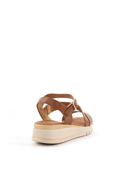 Shoelab sandalo donna marrone in cuoio primaverile