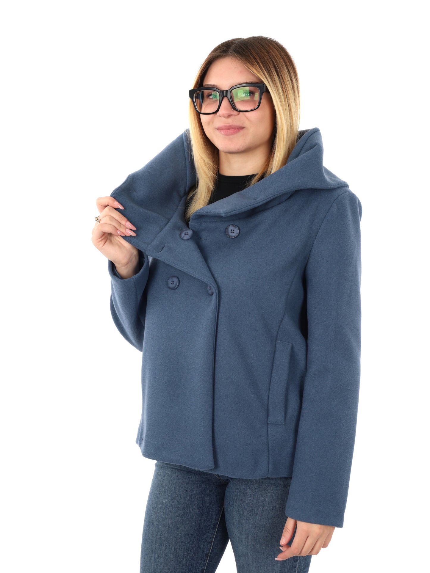 CAPPOTTO CORTO GLEJO DA DONNA AZZURRO