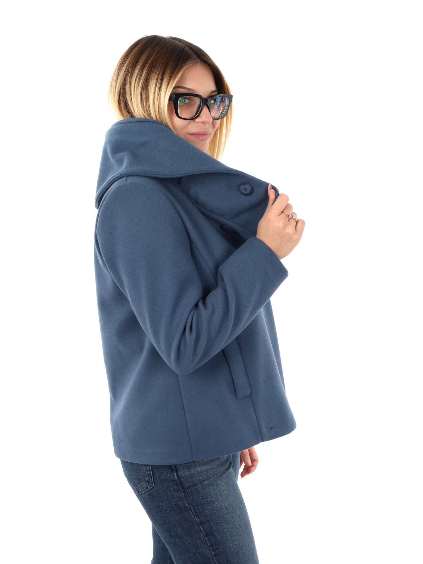 CAPPOTTO CORTO GLEJO DA DONNA AZZURRO