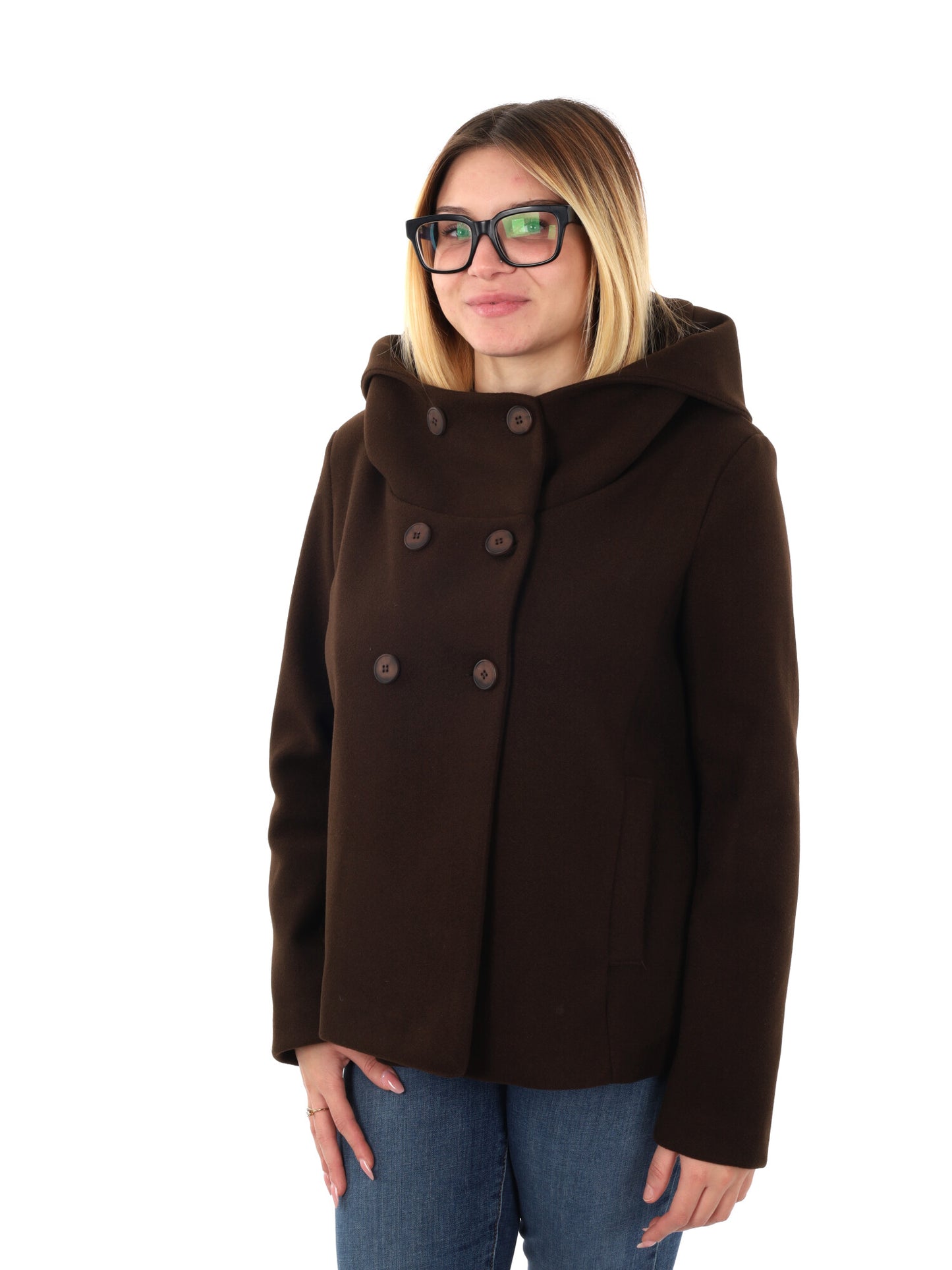 CAPPOTTO CORTO GLEJO DA DONNA MARRONE