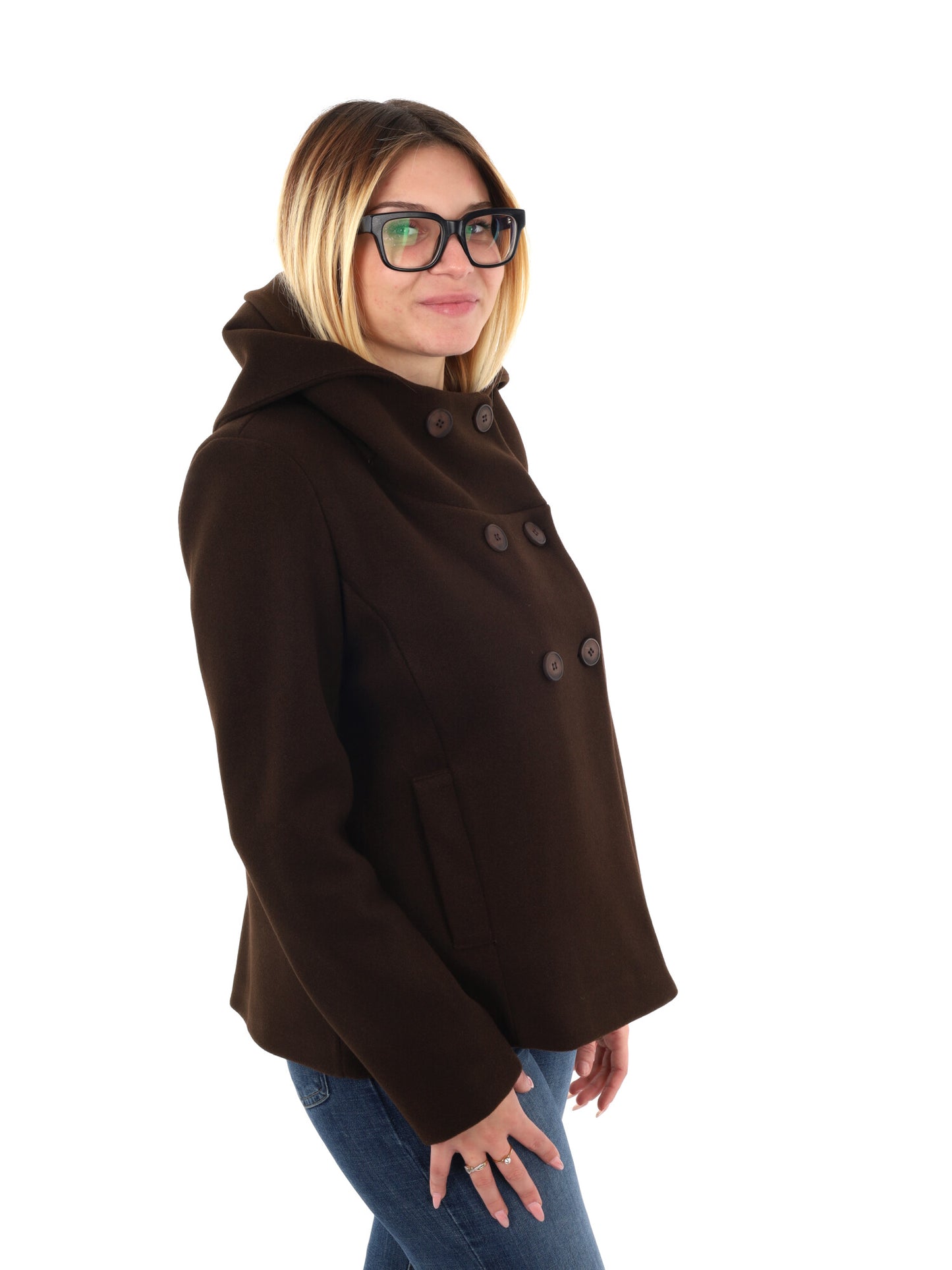 CAPPOTTO CORTO GLEJO DA DONNA MARRONE