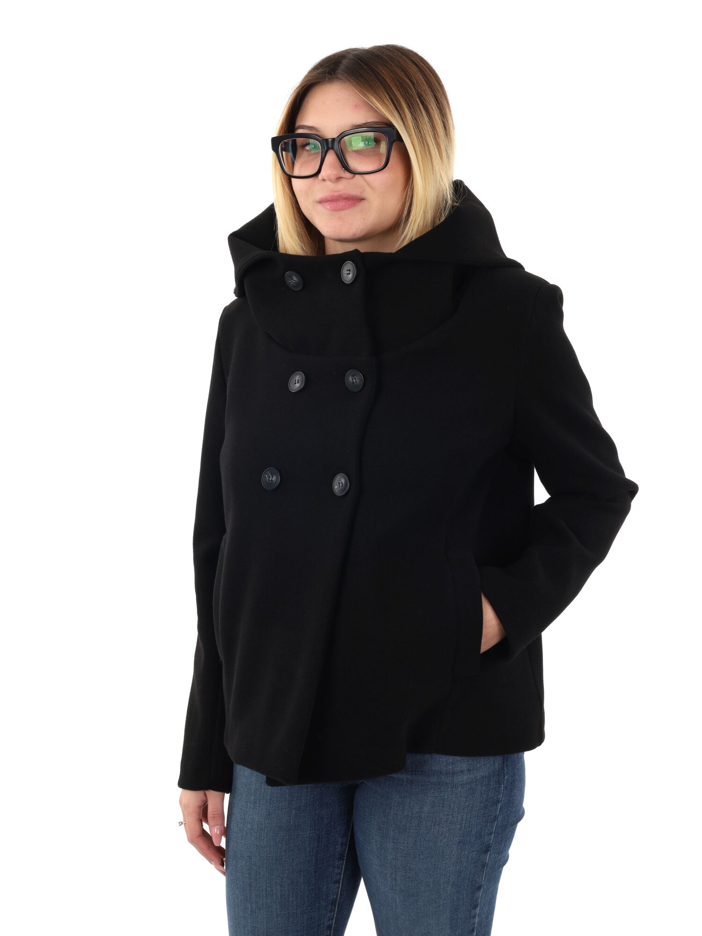 CAPPOTTO CORTO GLEJO DA DONNA NERO