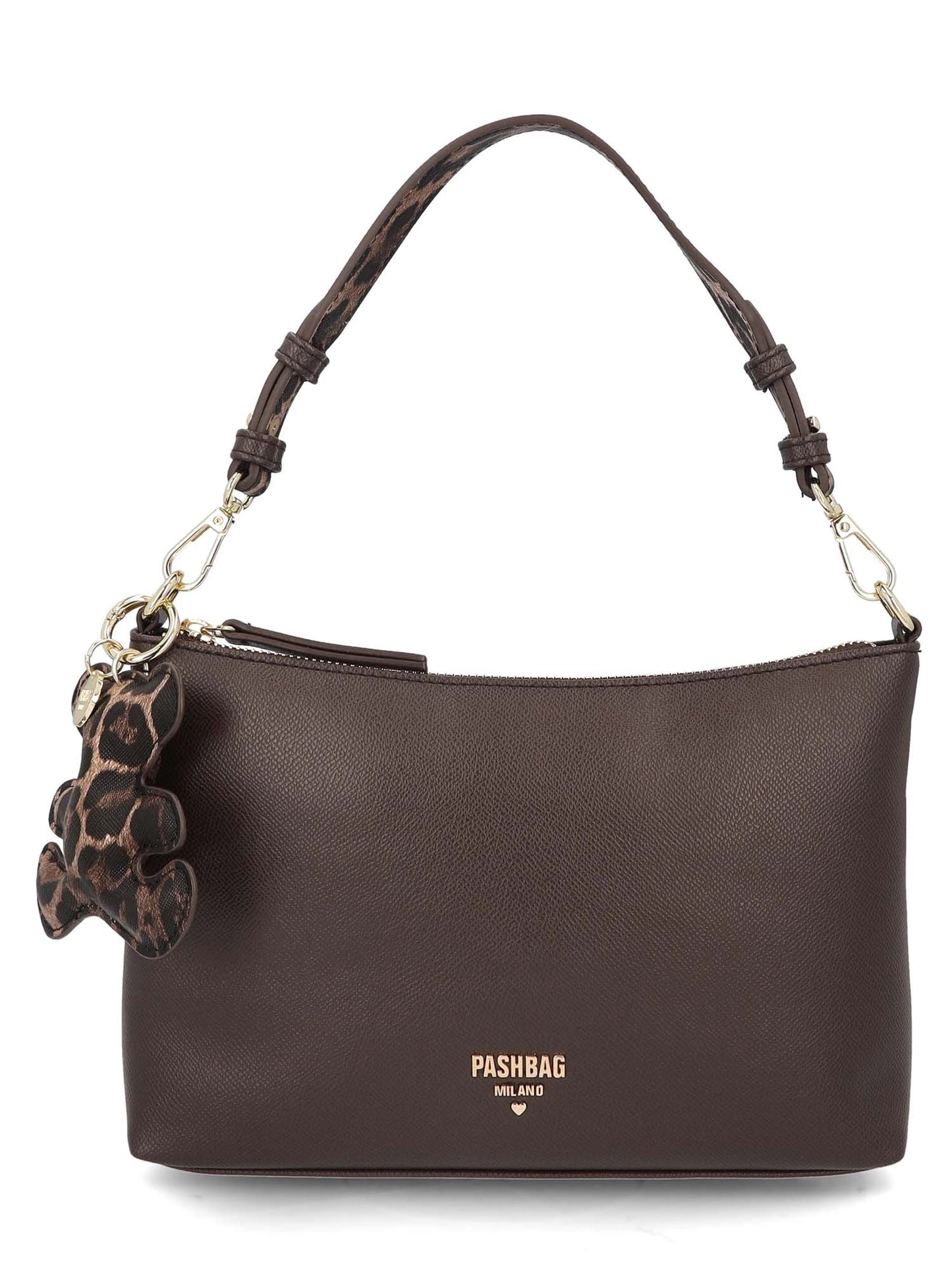 BORSA A SPALLA KENSINGTON YLENIA PASHBAG DA DONNA MARRONE