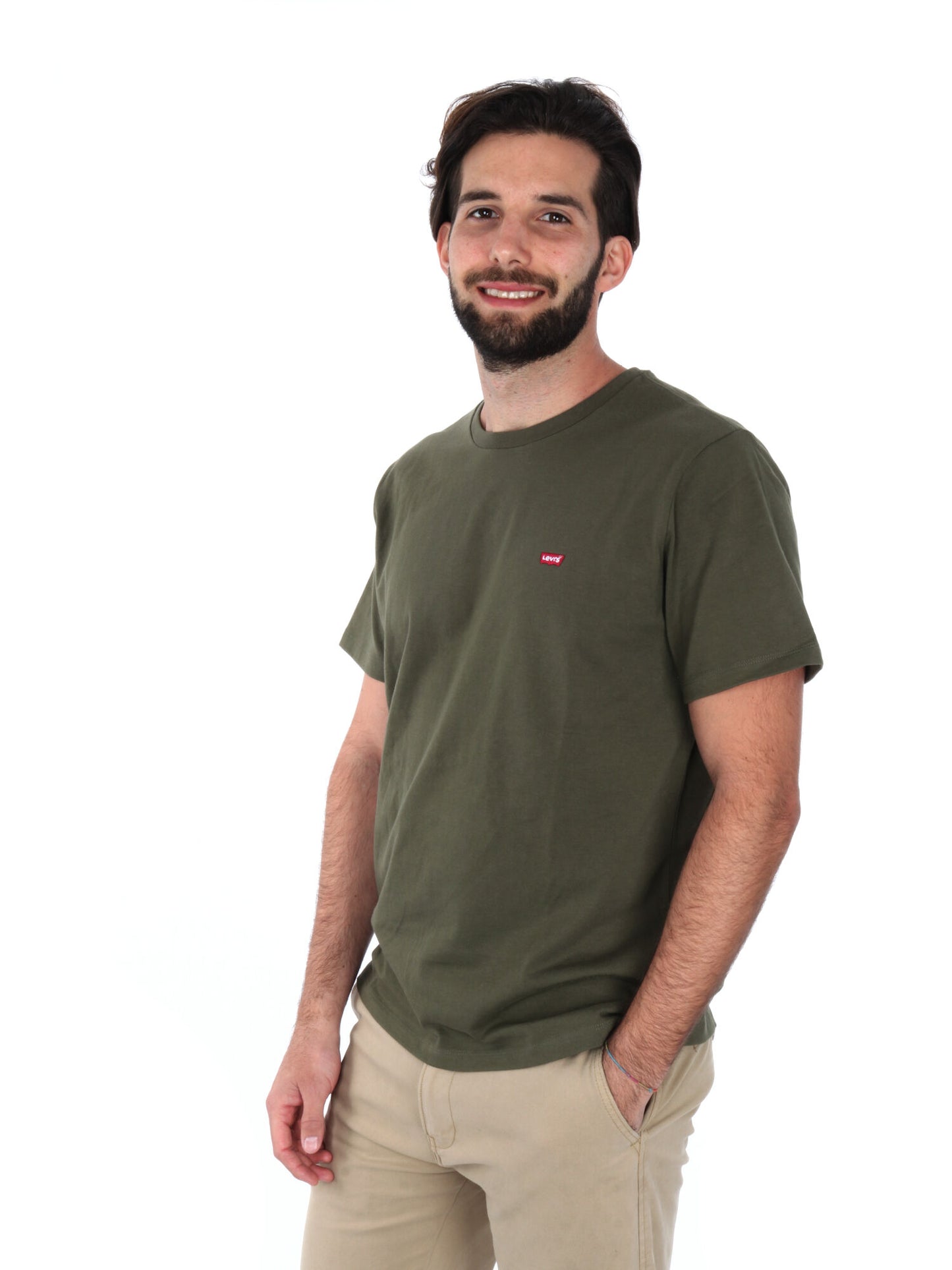 T-SHIRT OUSEMARK ORIGINAL LEVI'S UOMO VERDE MILITARE