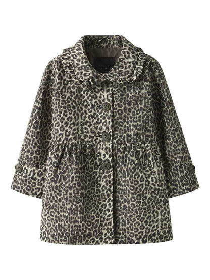 Trench coat Name It Madelin unisex bambino beige con stampa leopardata