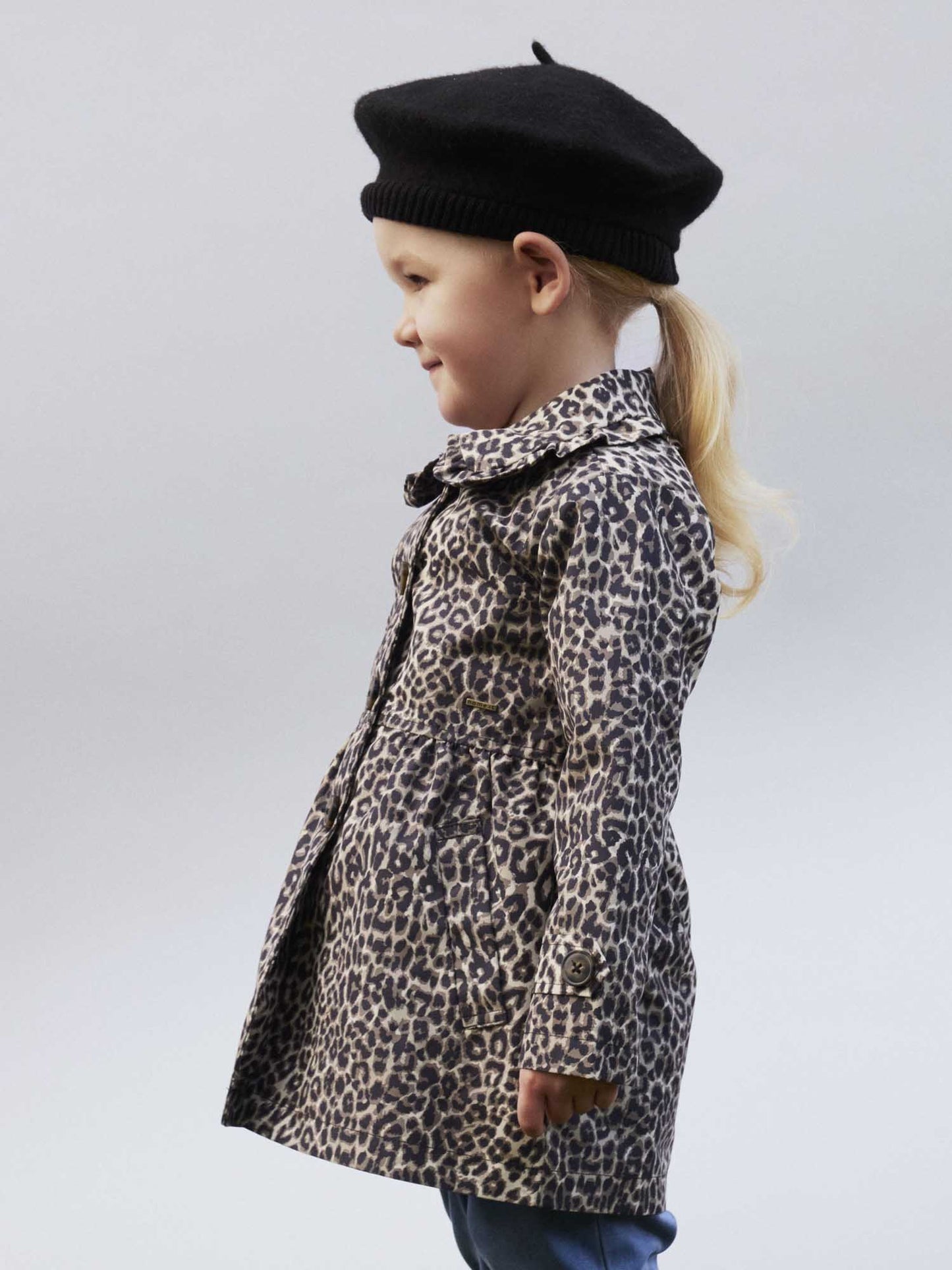Trench coat Name It Madelin unisex bambino beige con stampa leopardata