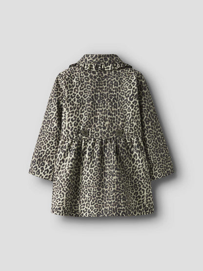 Trench coat Name It Madelin unisex bambino beige con stampa leopardata