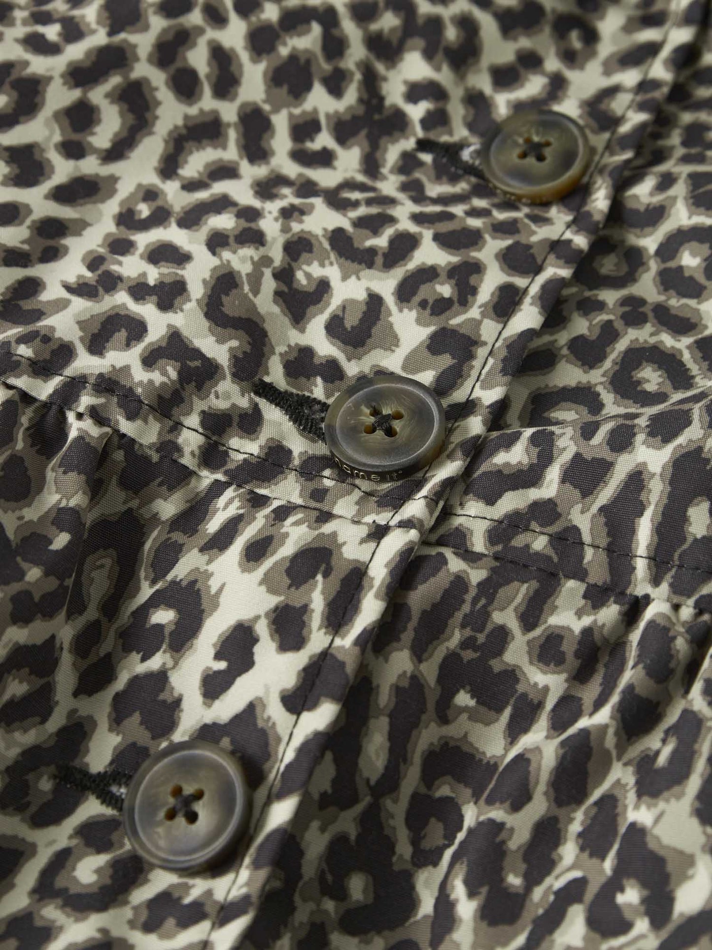 Trench coat Name It Madelin unisex bambino beige con stampa leopardata