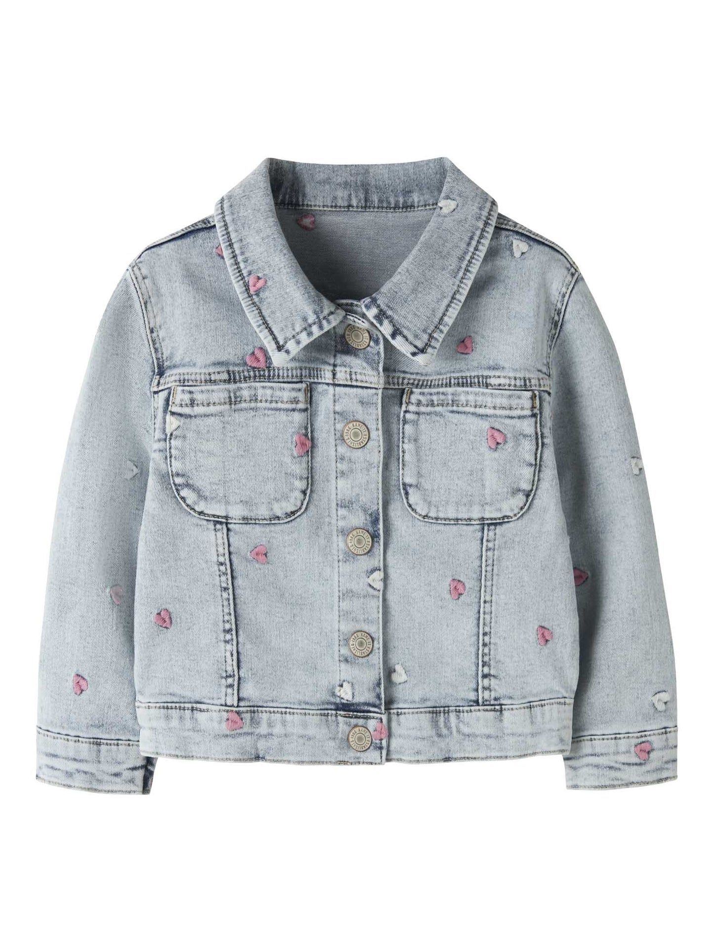 Giubbotto in denim chiaro Name It con ricami colorati unisex bambino