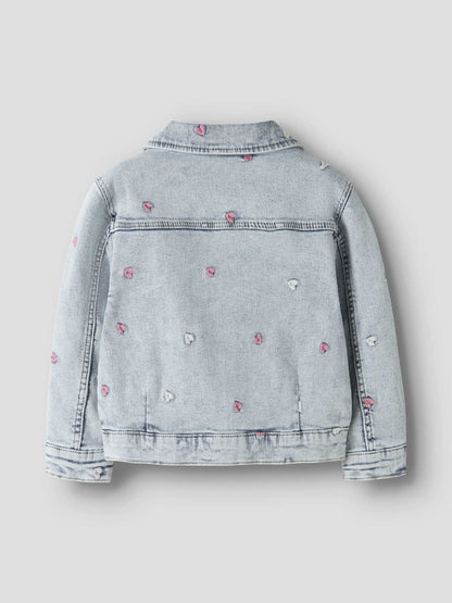 Giubbotto in denim chiaro Name It con ricami colorati unisex bambino