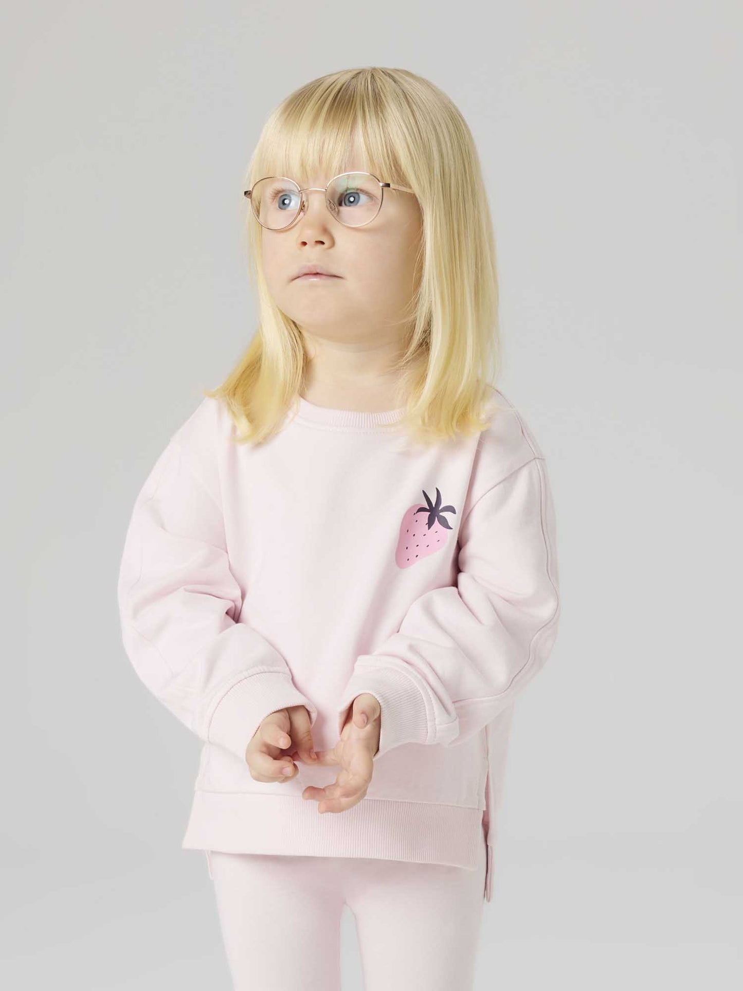 Felpa rosa unisex bambino Name It Bissine con stampa fragola