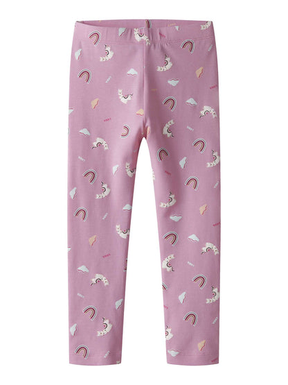 Leggings unisex da bambino in cotone biologico colore begonia
