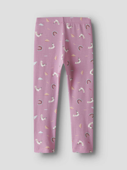 Leggings unisex da bambino in cotone biologico colore begonia