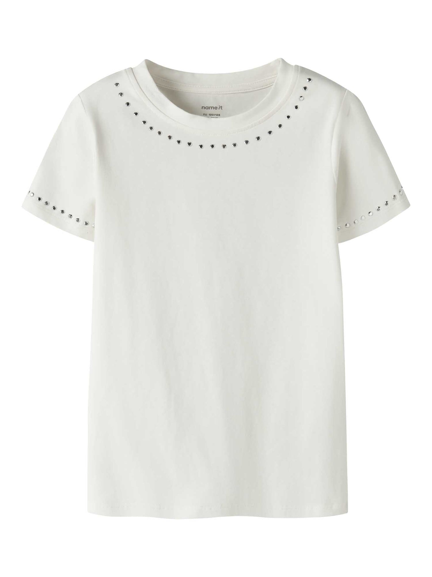 T-shirt unisex bambino in cotone panna di Name It, maniche corte