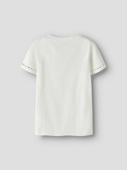 T-shirt unisex bambino in cotone panna di Name It, maniche corte
