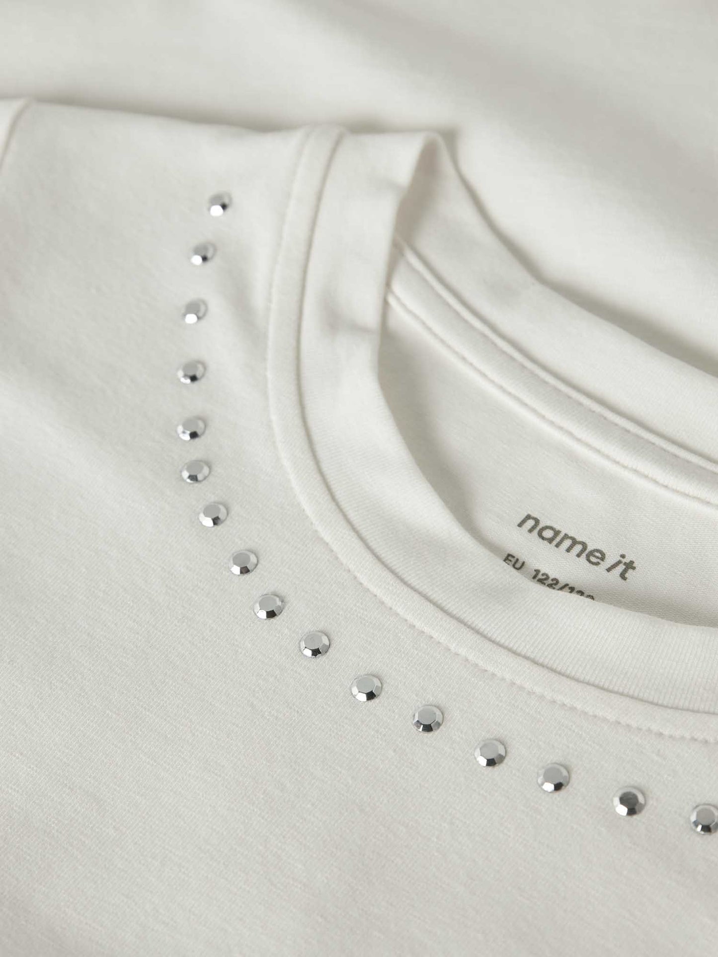 T-shirt unisex bambino in cotone panna di Name It, maniche corte