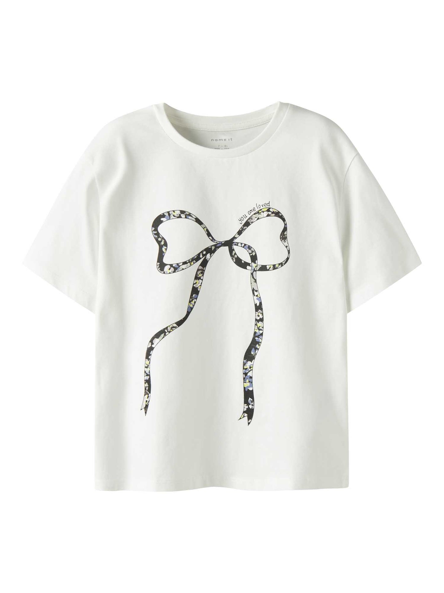 T-shirt unisex bambino Name It NkfTabea panna con stampa delicata