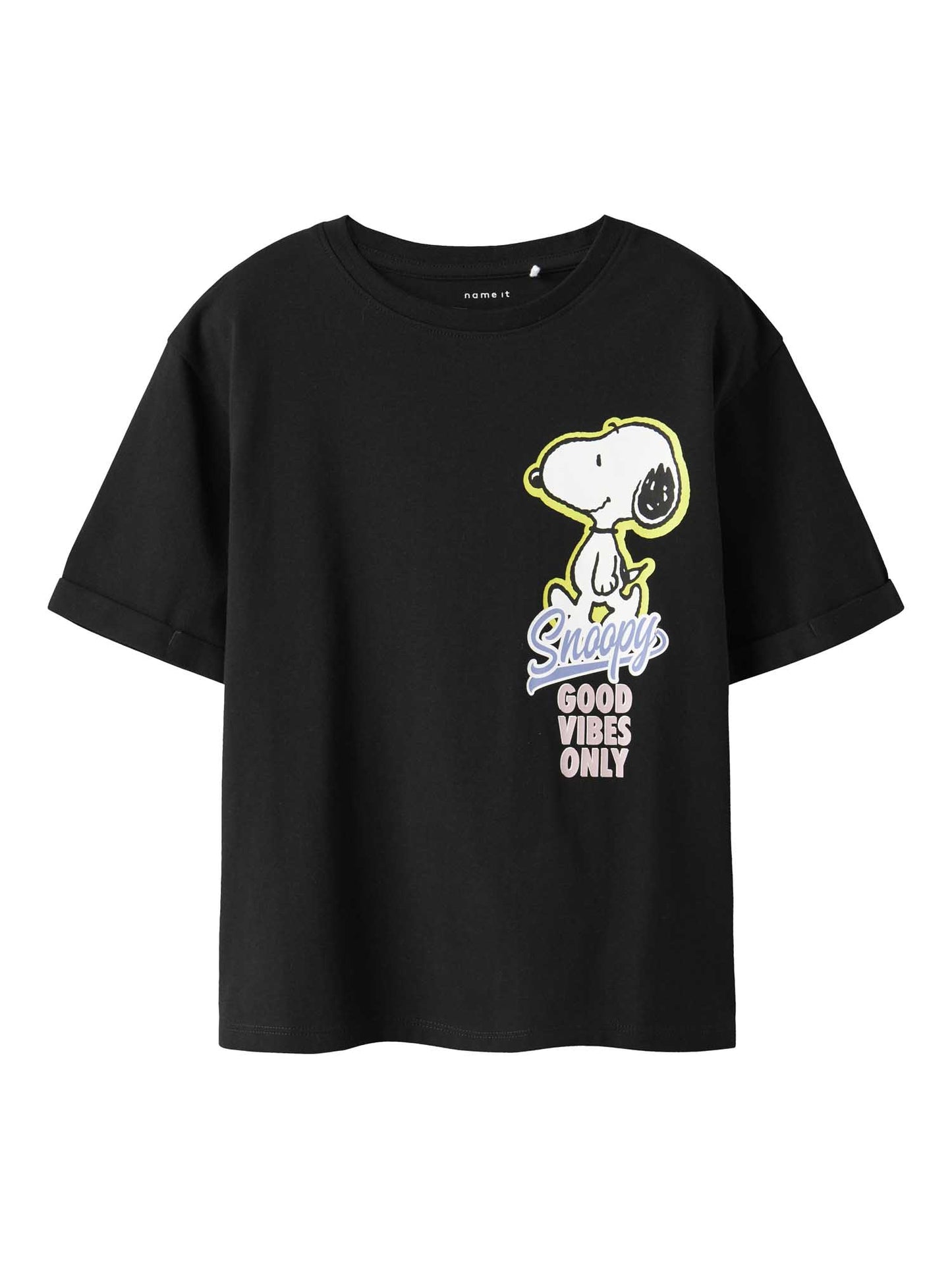 T-shirt unisex bambino Name It nera con stampa Snoopy giocosa