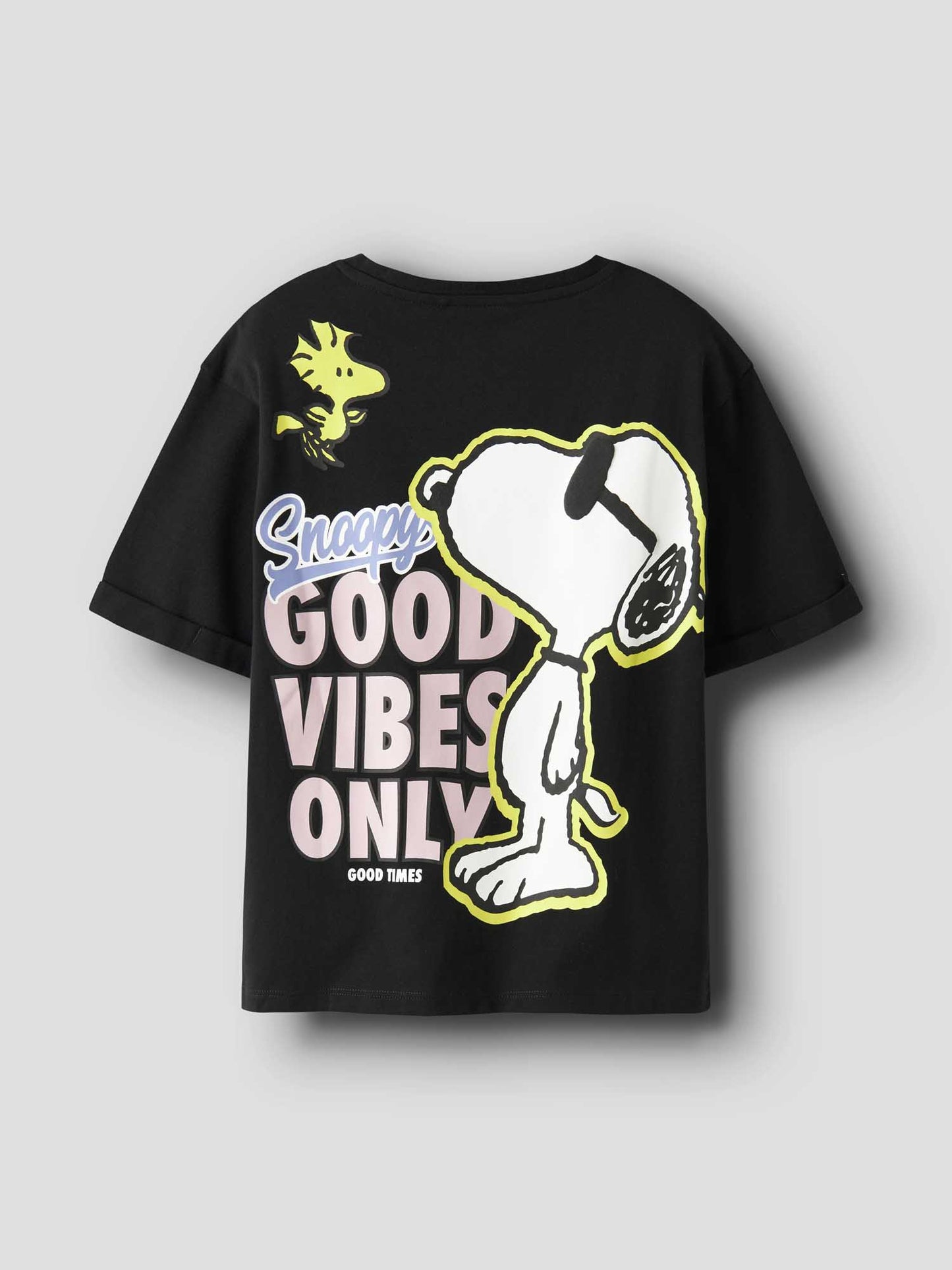 T-shirt unisex bambino Name It nera con stampa Snoopy giocosa