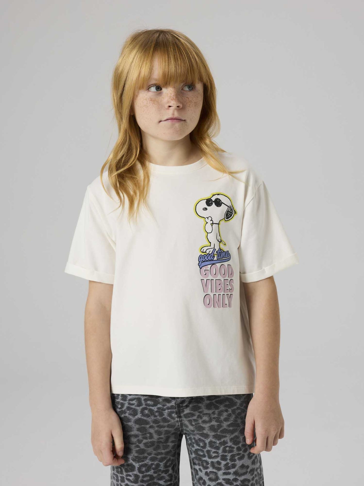 T-shirt unisex bambino Name It panna con stampa Snoopy