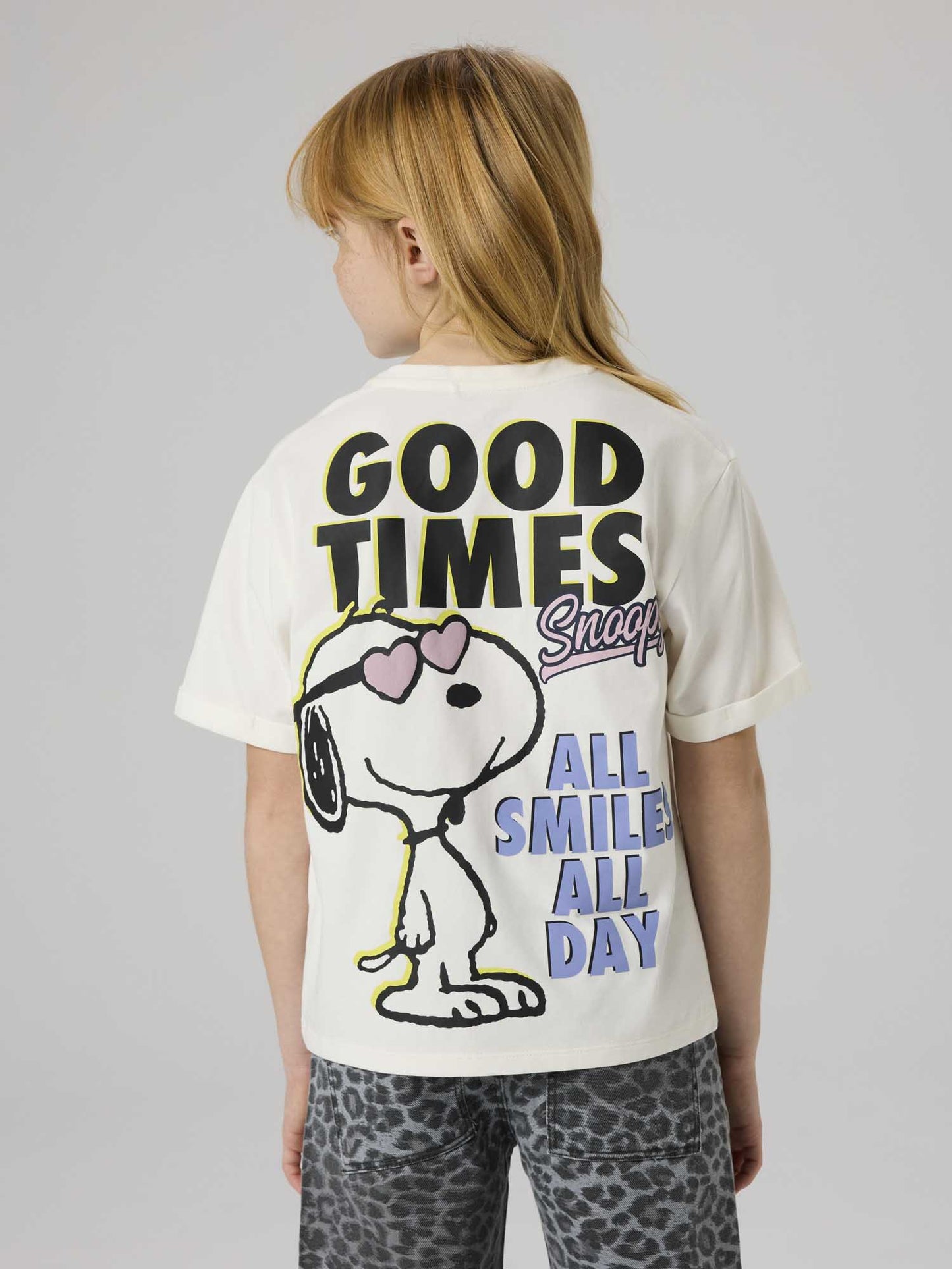 T-shirt unisex bambino Name It panna con stampa Snoopy