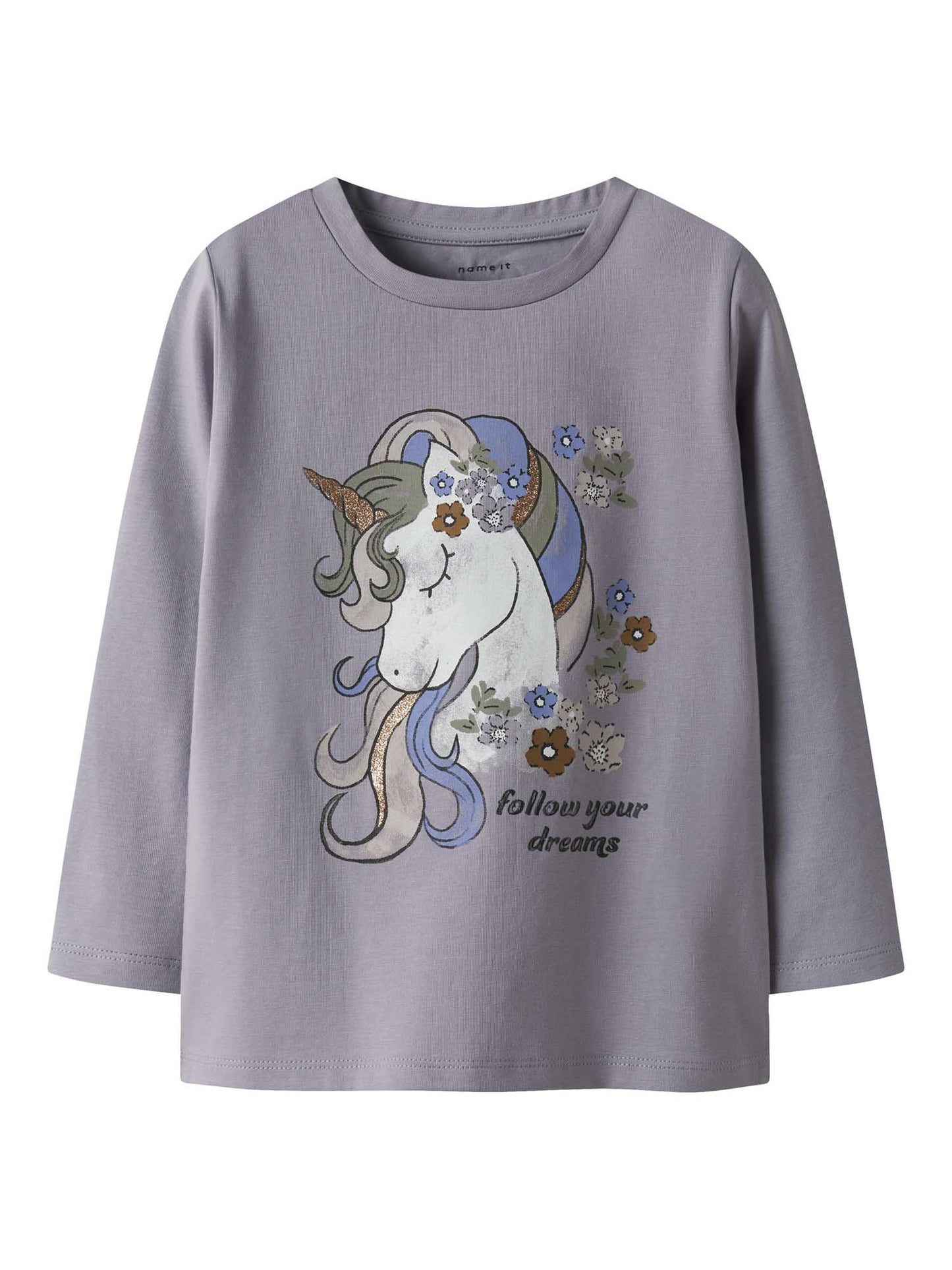 T-shirt a maniche corte unisex bambino in cotone lilla di Name It