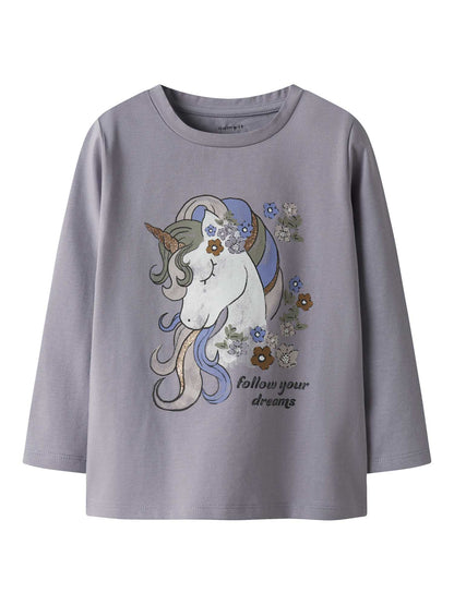 T-shirt a maniche corte unisex bambino in cotone lilla di Name It