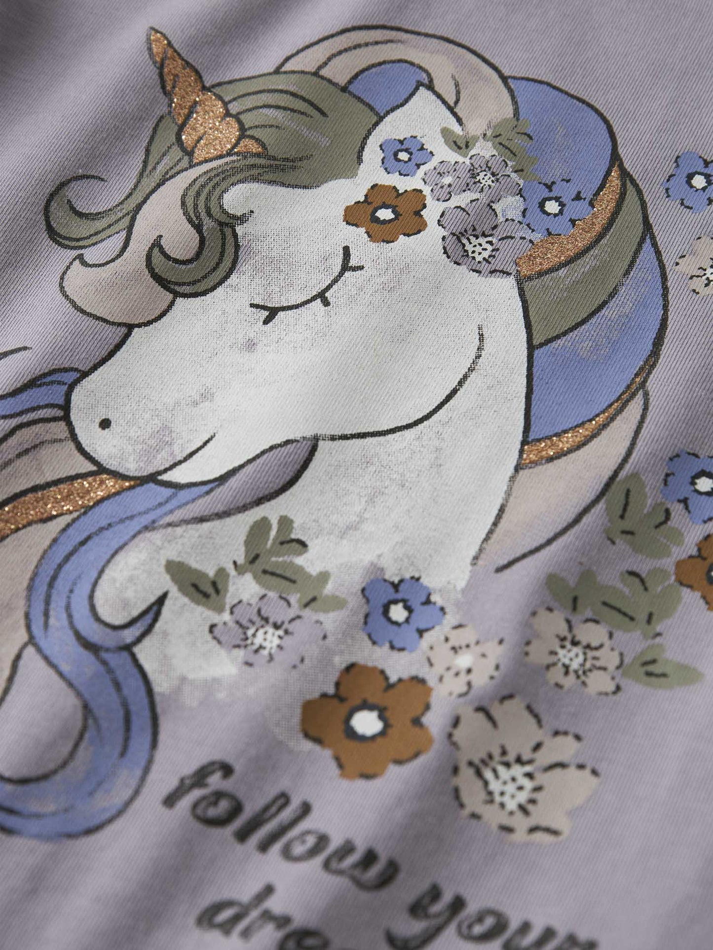 T-shirt a maniche corte unisex bambino in cotone lilla di Name It