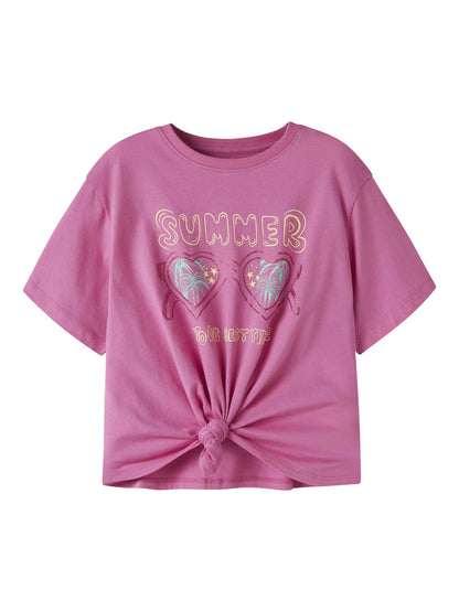 T-shirt fucsia unisex bambino Name It per la primavera-estate