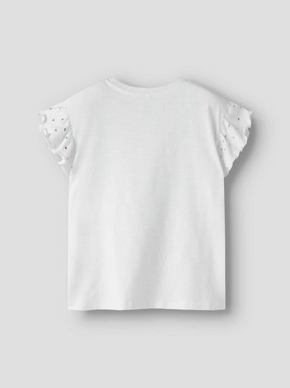 Name It T-shirt unisex da bambino modello Brigh in cotone bianco