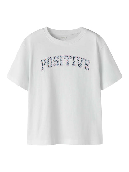 T-shirt bianca unisex bambino Name It in cotone