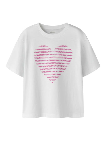 T-shirt maniche corte unisex bambino bianca Name It con fantasia zebra