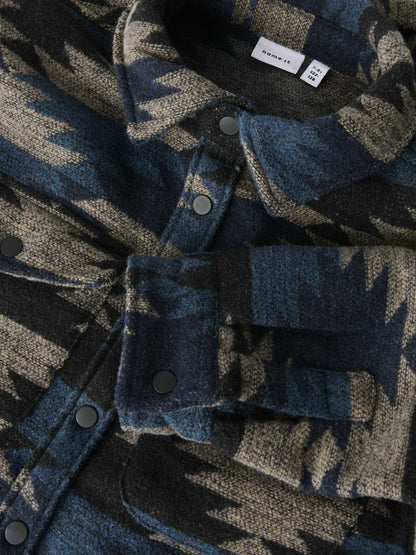 GIACCA CAMICIA OVERSHIRT LISOMME NAME IT DA BAMBINO NERO