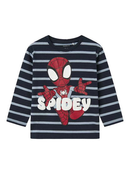 T-SHIRT MANICA LUNGA JOSUE SPIDER NAME IT DA BAMBINO BLU
