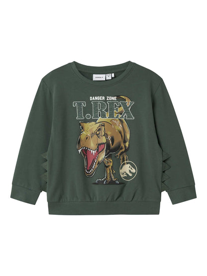FELPA GIROCOLLO JABA JURASSIC NAME IT DA BAMBINO VERDE