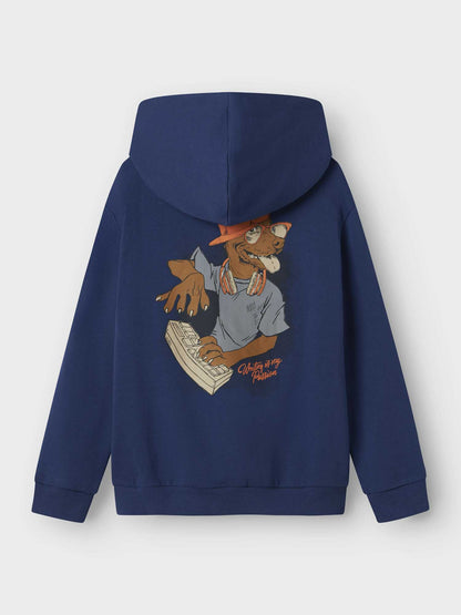 FELPA NOPAL CON CAPPUCCIO NAME IT DA RAGAZZO BLU
